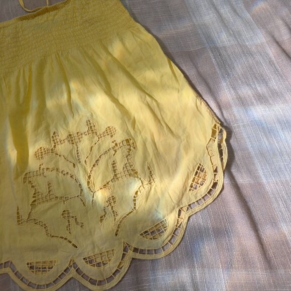 y2k Butter Yellow Pastel Coquette Boho Hippie Fairy Cottage Cowgirl Lacey Top - Picture 10 of 13